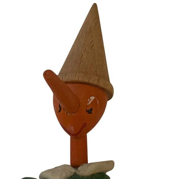 Vintage Wooden Pinocchio Figurine Christmas Ornament Movable Limbs Hand Painted - Picture 3 of 10